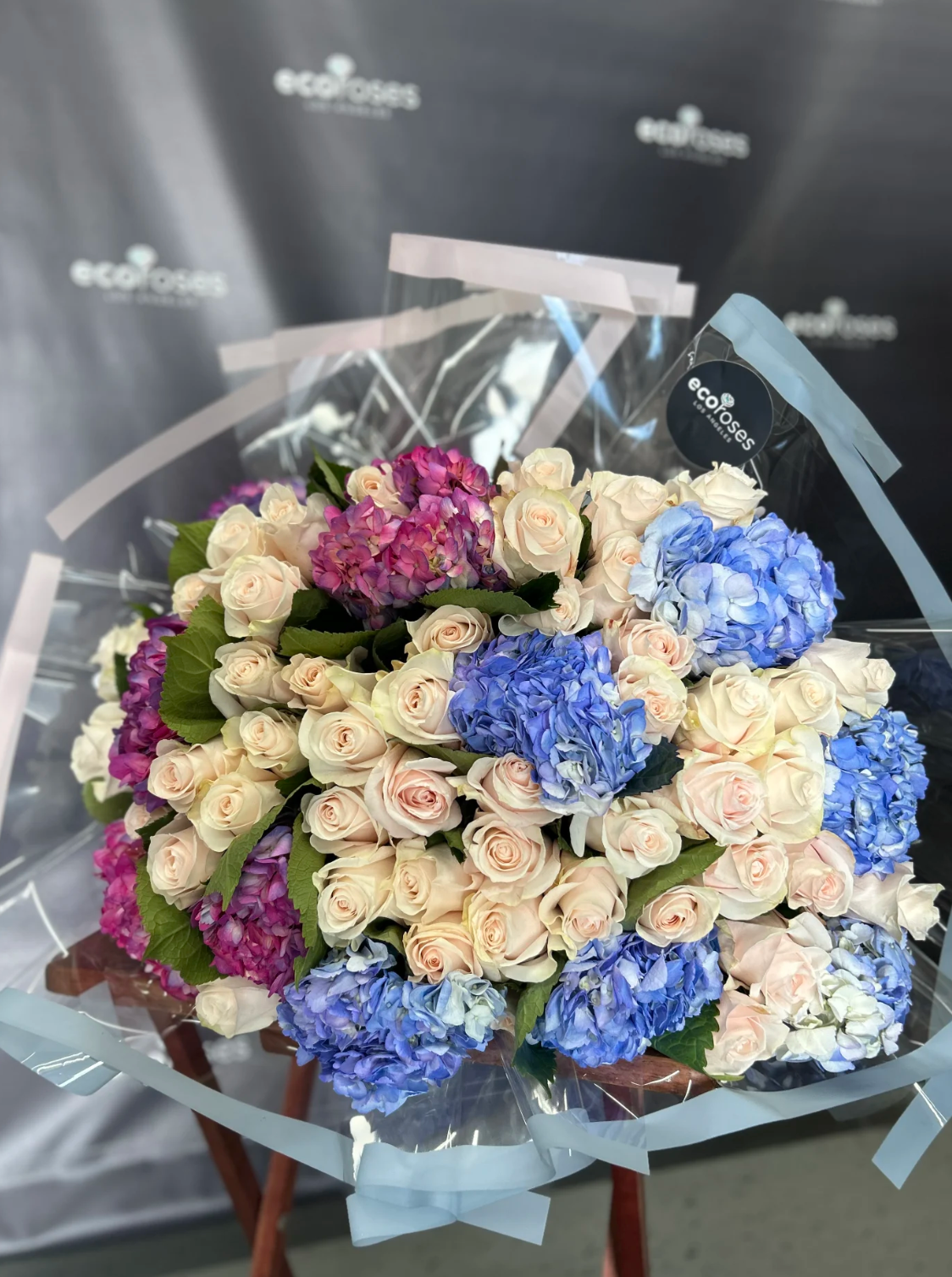 Bouquet named 'EtherealTri-Tone', featuring a delicate harmony of three distinct colors, creating a light, ethereal visual experience Glendale Florist