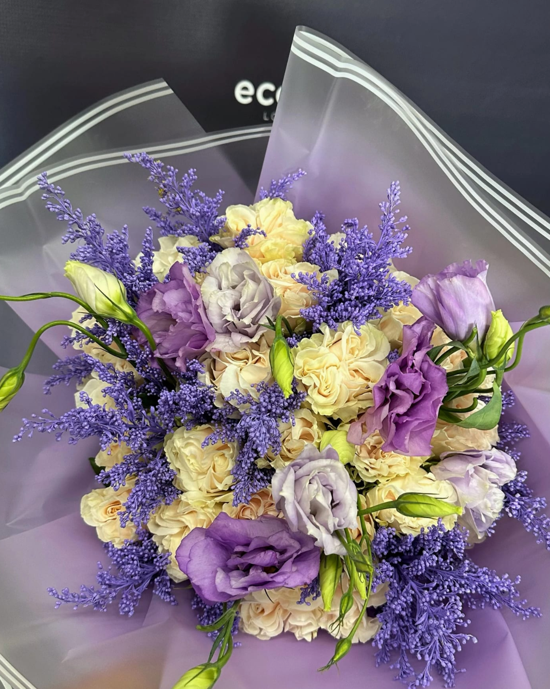 Bouquet named LavishLisianthusFusion, featuring an opulent mix of lisianthus flowers in a variety of colors, symbolizing elegance and charm Verdugo Florist